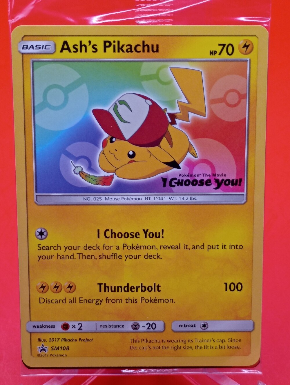 Ash's Pikachu SM108 Pokémon The Movie I Choose You! Sealed Promo NM Pokemon